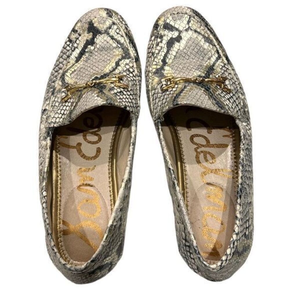Sam Edelman Women's Loraine Bit Loafers Snakeskin Printed Black/Grey Size 6.5 - Picture 5 of 9